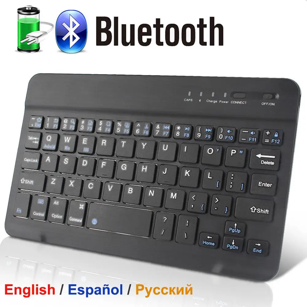 Teclado bluetooth inalámbrico, miniteclado para PC, teléfono y iPad, silenciosos y recargables