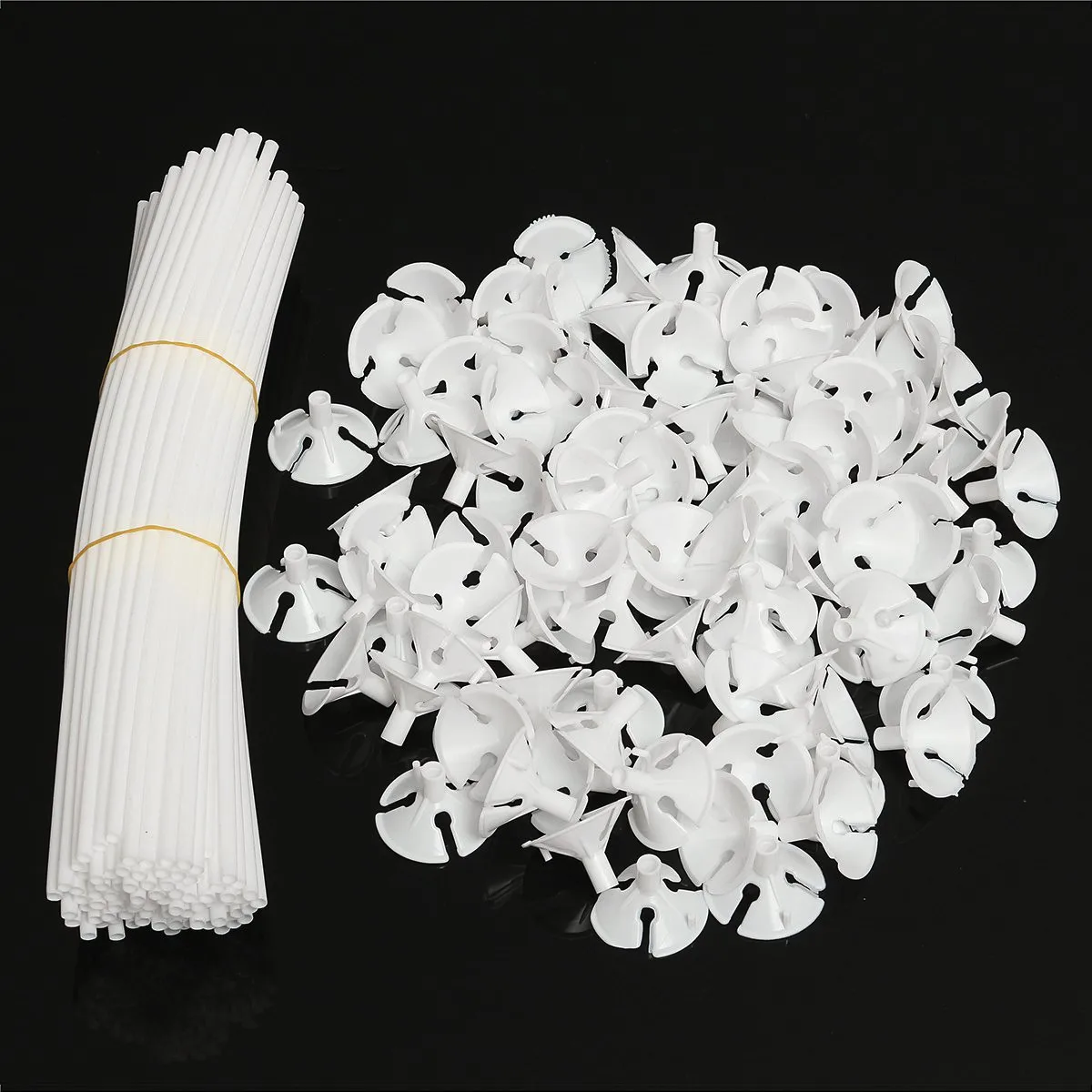50Pcs White/Colorful Balloon Stick Plastic Balloon Holder Sticks PVC Rods Cups Wedding Party Decoration Accessories