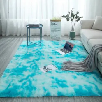 

Bedroom Bedside Carpet Living Room Coffee Table Sofa Floor Mat Solid Color Plush Thickened Washed Silk Hair Non-Slip Blanket