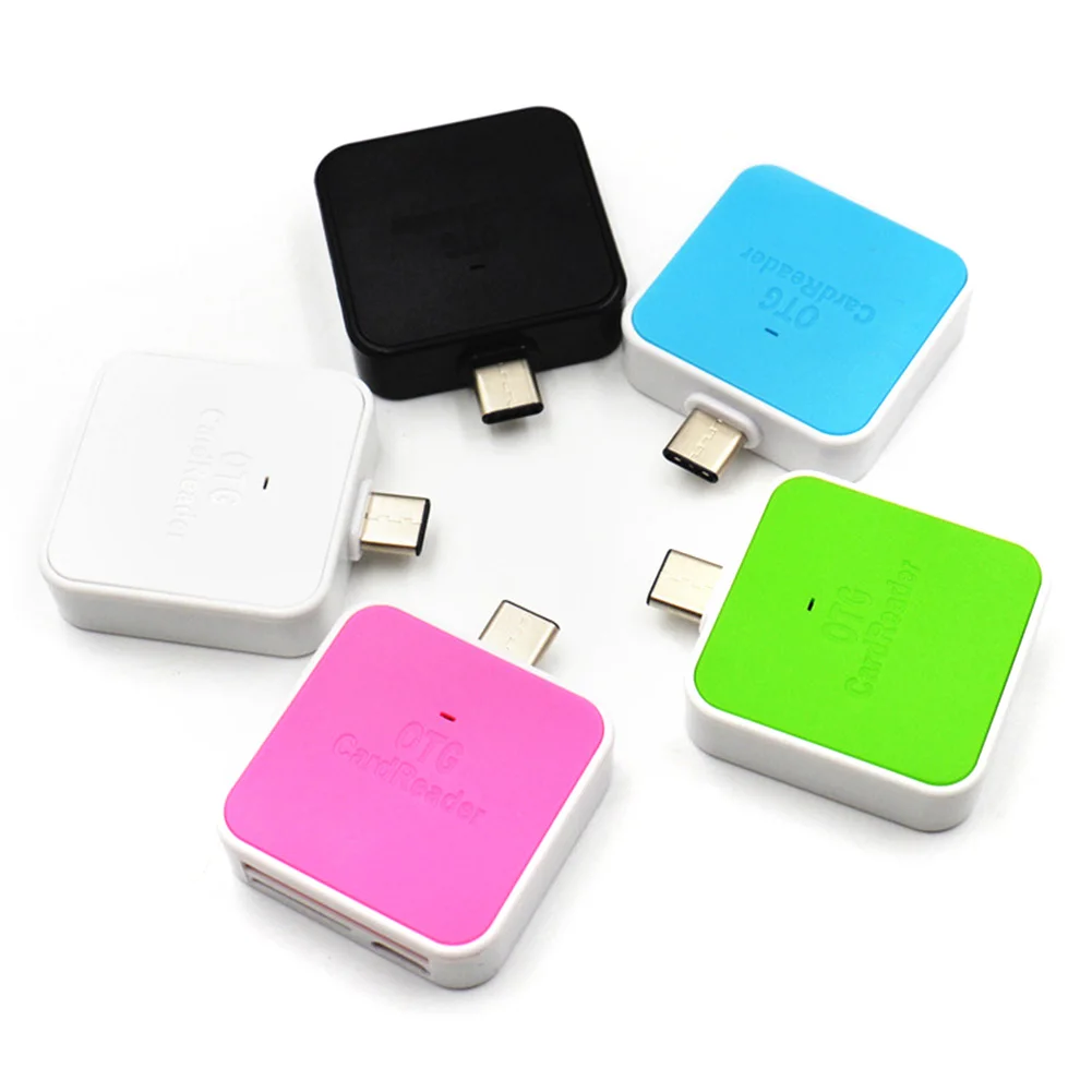 1 pc random color TYPE-C мобильный телефон два в одном кардридер TF/SD OTG кардридер мобильный телефон OTG кардридер для huawei для Xiaomi для OPPO - Цвет: 1 pc random color