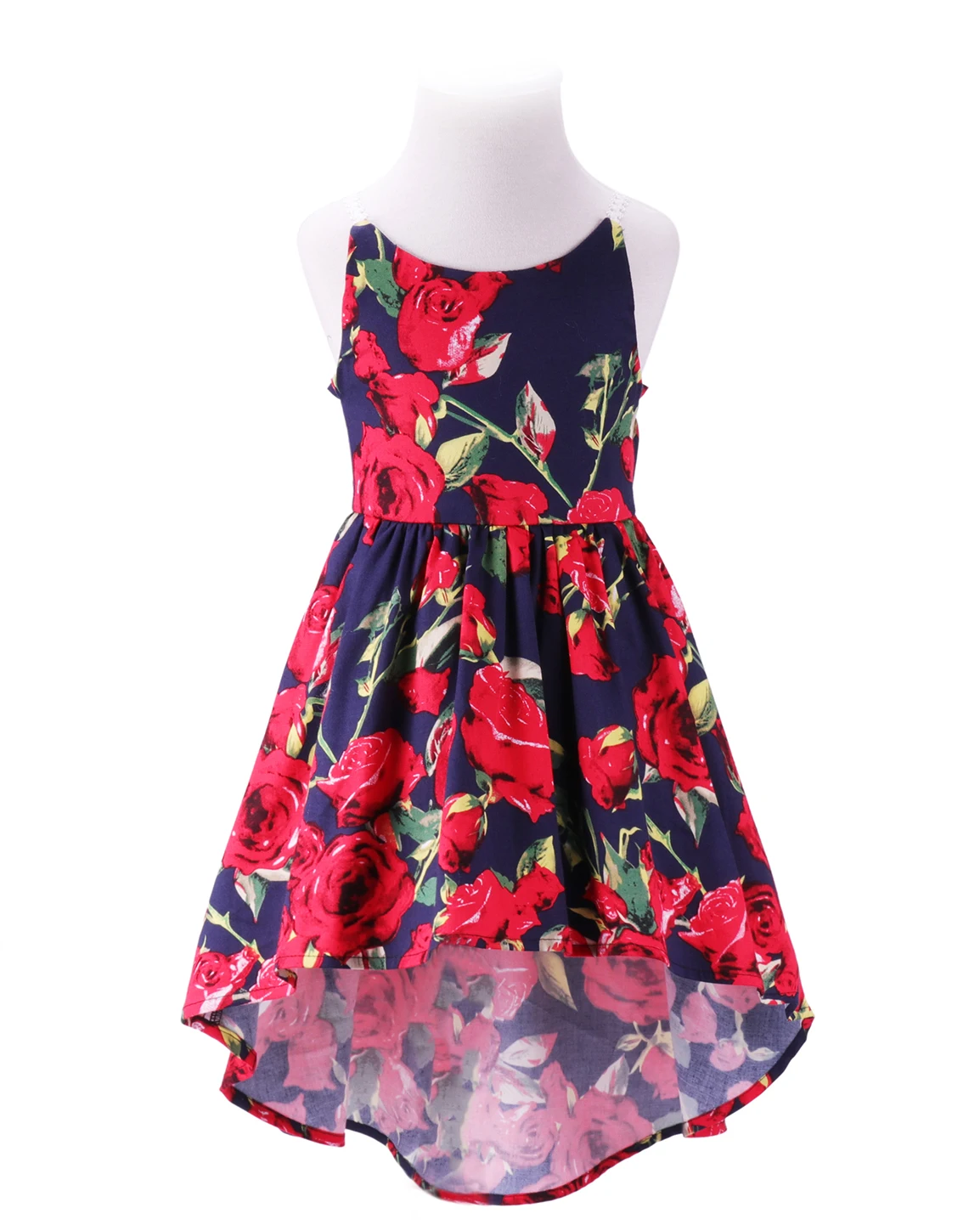 Girls Floral Halter Dress Baby Summer Ruffle Slip Navy Rose Kids Toddler Sleeveless Fashion Straps | Детская одежда и обувь