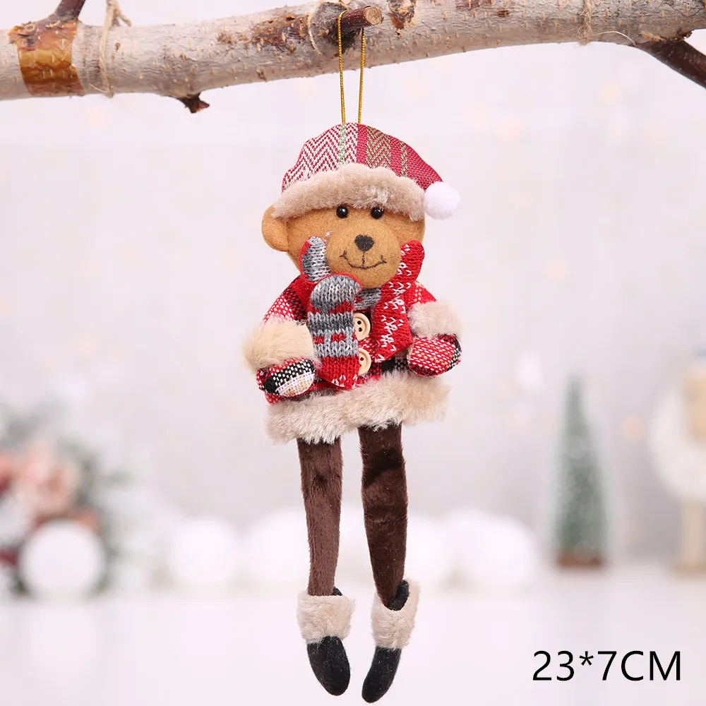 Новогодний Санта-Клаус Снеговик Лось новогодние куклы Noel Deco Рождественская елка украшение для дома Рождество Navidad подарок для детей - Цвет: Bear