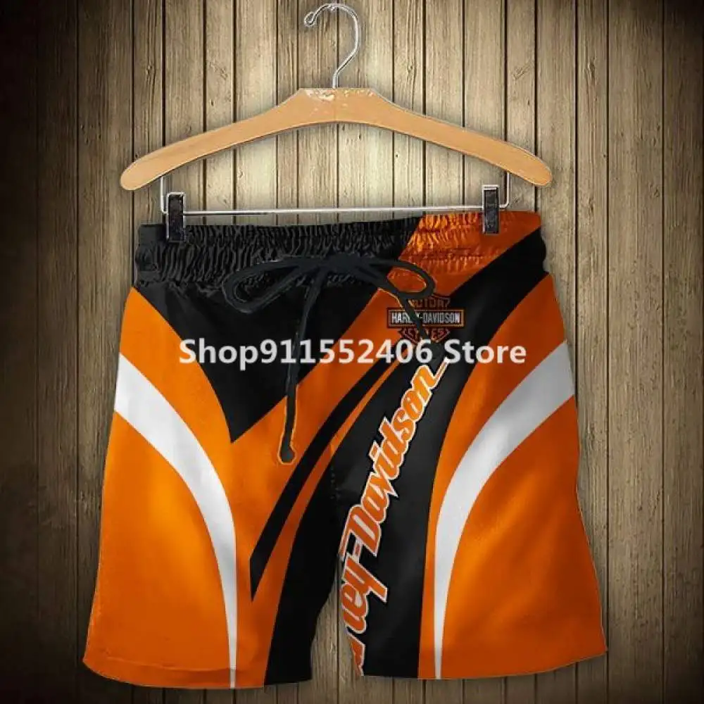 Летние пляжные шорты Harley Davidson TRs Motor Cycle мужские 3D брюки с принтом аниме