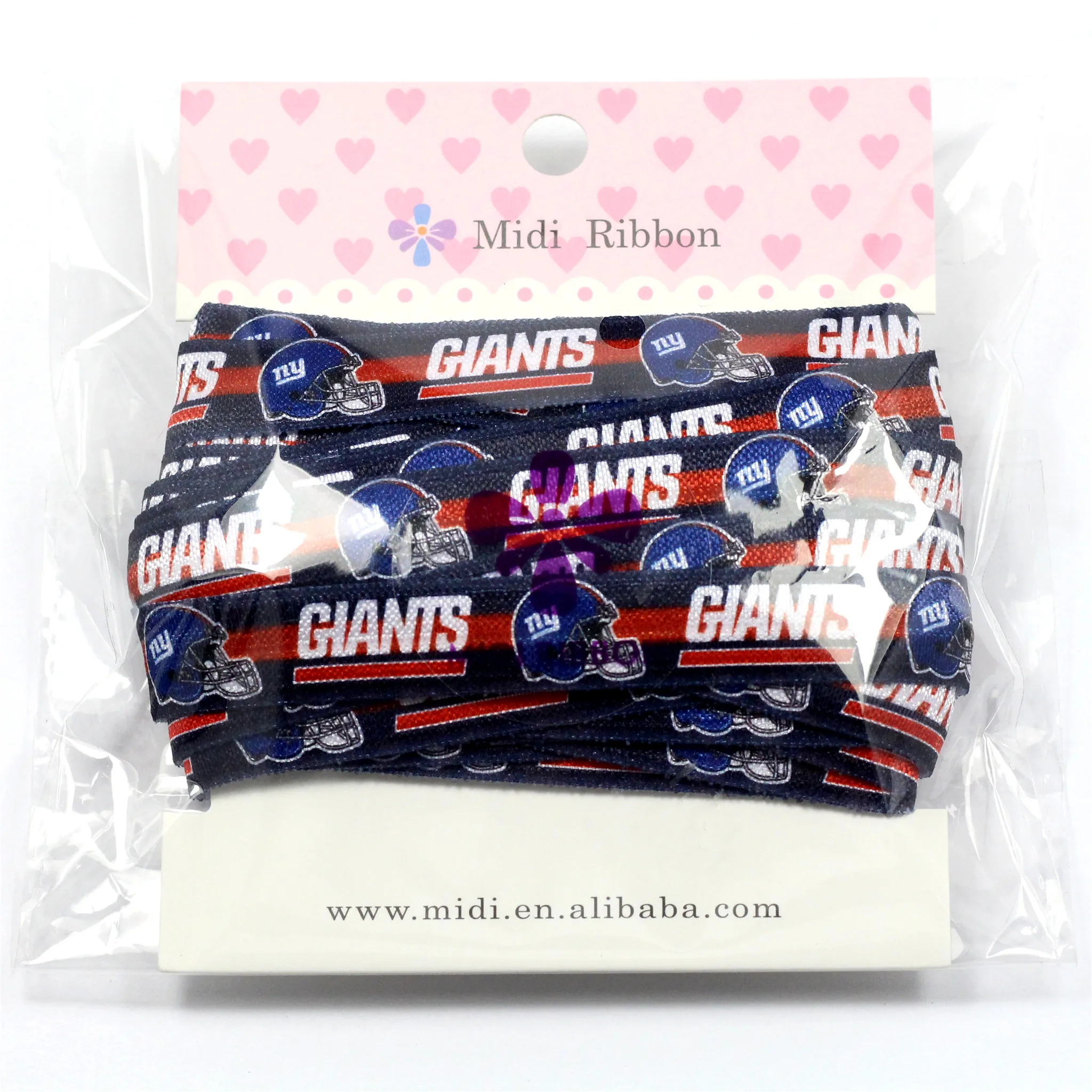 (10yards/lot) 5/8&quot16 mm Giants Football Printed Elastic Ribbon Sports Clothing Tape DIY Hair Accessories MD150917-25-2134 | Дом и сад