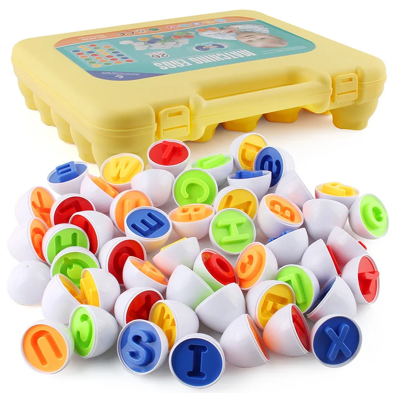 

26/12/6pcs Shape Letter Matching Egg Montessori 3D Puzzle For Kids Montessori Toys Recognize Color Educational Toys For Children