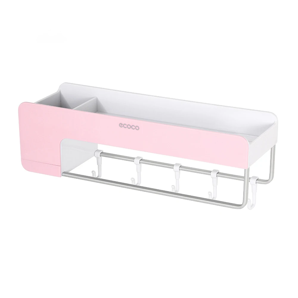 

ECOCO Magnetic Storage Rack Bathroom Shampoo Holder With Hook Towel Holder Wall-Mounted Storage Shelf Bathroom Kitchen Organizer