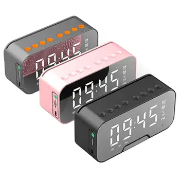 

Alarm Clock Bluetooth Speaker Wireless Bluetooth Speaker with Mirror Clock