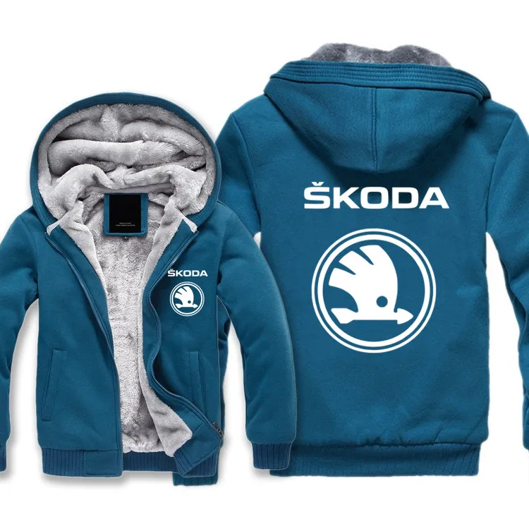 Новинка, размер S-5XL, новинка, skoda, худи, куртка, зимняя, мужская, унисекс, повседневная, шерсть, подкладка, флис, Мужское пальто, толстовки, пуловер - Цвет: 1