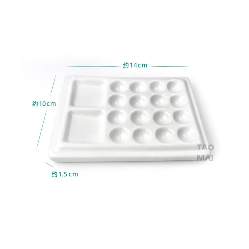 Watercolor Palette Ceramic Watercolor Palette Rectangular 28-hole/18-hole Palette Paint Plate Watercolor Gouache Paint Plate Painting Art Supplies