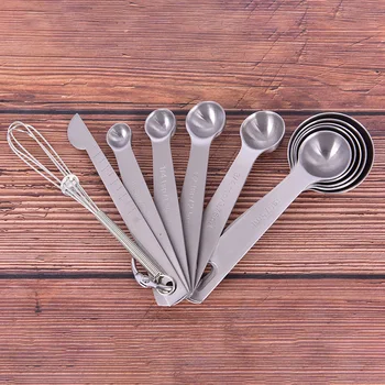 

2styles Stainless Steel Kitchen Measuring Spoon Scoop For Baking Tea Coffee Kitchen Accessories Collapsible Measuring Tool Set