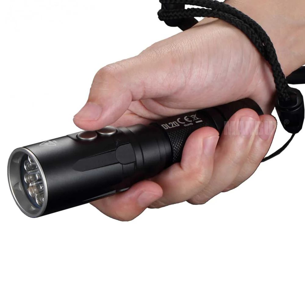 Nitecore DL20 Taschenlampe CREE XP-L HI V3 und Rotlicht-LED für Taucher Outdoor 