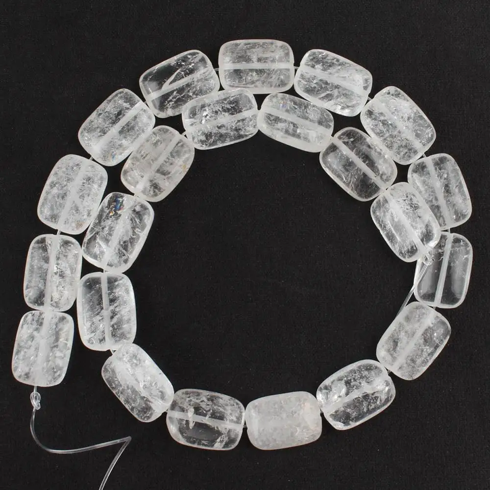 White Quartz 13*18 мм бусины из натурального камня прямоугольник Агаты желтый кварц с тигриным глазом малахитовые бусины для самостоятельного изготовления ювелирных изделий браслет - Цвет: White Quartz