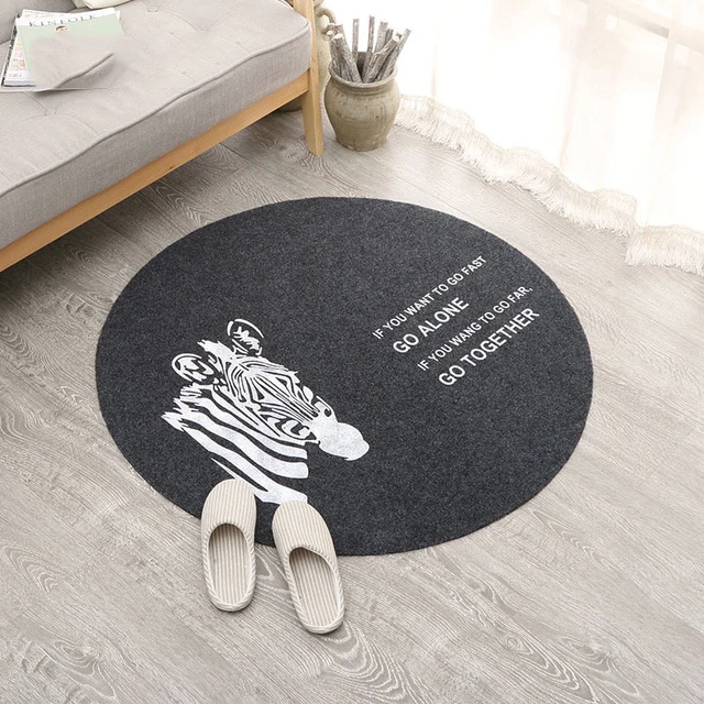 

Cartoon Print Round Livingroom Entrance Doormat Absorbent Rugs Lovely Rug Doormats Bathroom Bedroom Floor Fiber Non-slip Bottom