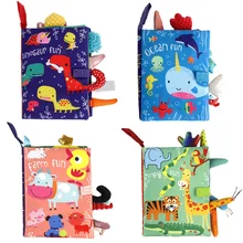 Livre en tissu interactif pour bébé de 0 à 36 mois, jouet d'apprentissage précoce, pour Parent enfant, Puzzle en papier, hochet, Montessori