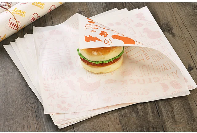 Envoltorio de papel encerado para sándwich, embalaje de hamburguesa para pan,  patatas fritas, herramientas para hornear, comida rápida personalizada, 50/100  Uds. - AliExpress