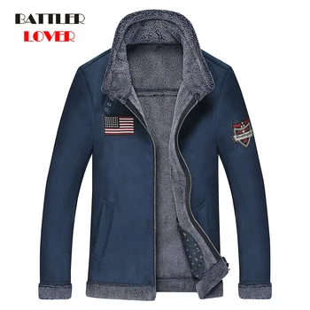 

Men Genuine Leather Jacket Winter Motor Air Force Thick Fleece Coat Males Retro Jackets Fur Collar Outerwear Men Tactical Jacket