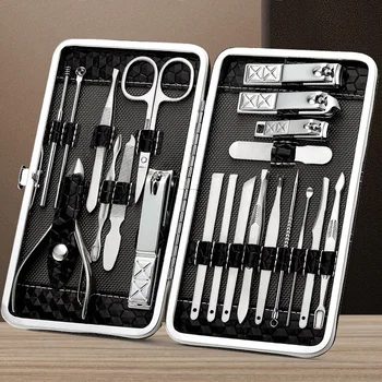 

21/8PCS Nail Clipper Set Stainless Steel Nail Scissors File Exfoliating Trimming Pedicure Menicure Nail Care Tools Kit