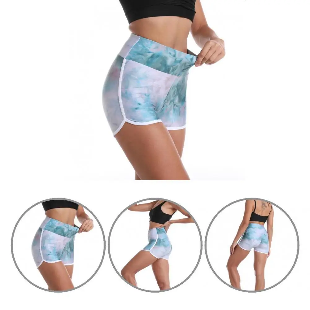 

High Elasticity Anti-shedding Training Costumes Seamless Tie Dye Shorts for Female