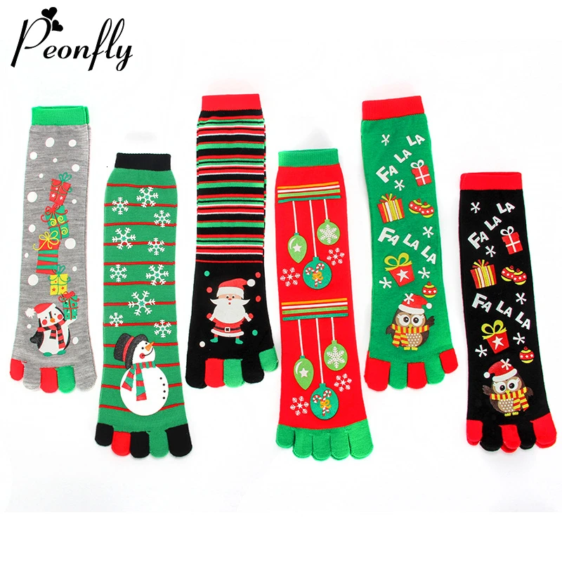 PEONFLY/Новинка; сезон осень-зима; новогодние забавные рождественские носки с изображением снежного лося с изображением Санта-Клауса; подарок; Calcetines Toe; длинные носки; удобные носки из хлопка; Femme