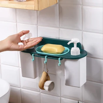 

Bathroom Shower Gel Racks Seamless Stickers Multi-Functional Soap Box Bracket Bathroom Wall-Mounted Shampoo Shelf