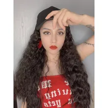 Парик шляпа одна женщина длинные волосы вьющиеся волосы Кукуруза горячий натуральный мгновенный лапша Мода Полный головной убор Кепка