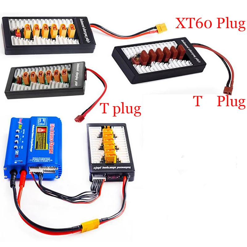 Параллельная сбалансированная зарядная плата Multi 2S 6S Lipo Разъем XT60 для зарядного