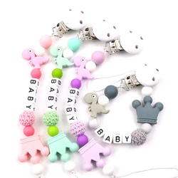 Silicone Baby Pacifier Chains Silicone Pacifier Clips Safe Teething Chain Nipple Bracket Holder Chain Baby Teether Chain Gift