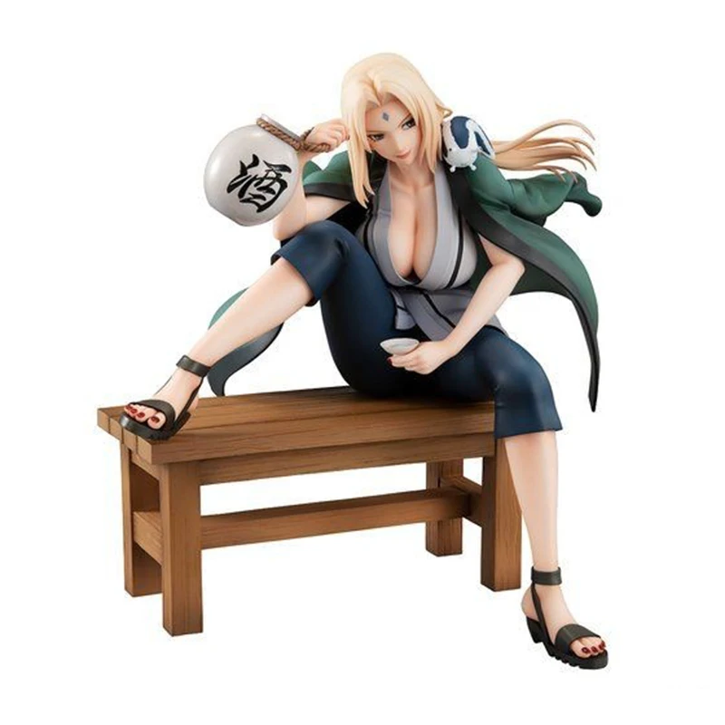

16cm Japan Anime Naruto Shippuuden Tsunade PVC Action Figure Drinking Katsuyu GEM Sexy Girls Collection Model Dolls Toys