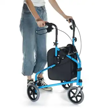 

3 wheels Walking-Aid Elder Chair Walking-Stick Lightweight Tri-walker Rollator Mobility Walking Rehabilitation Device