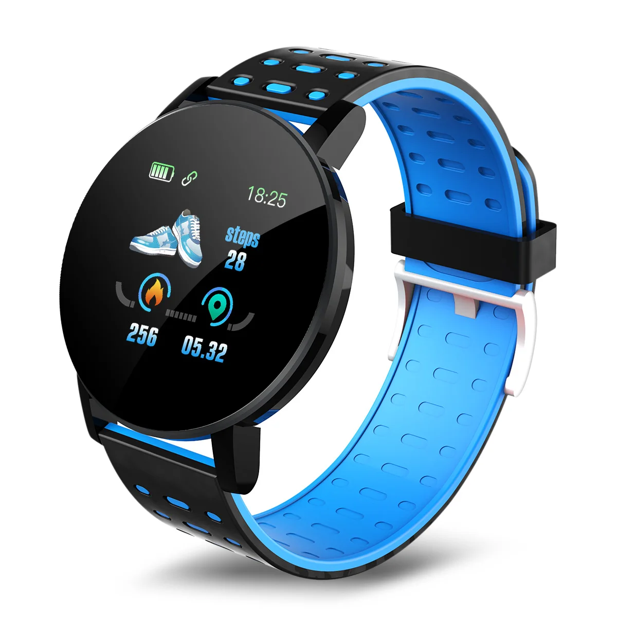 Синий DOOLNNG 119 плюс Bluetooth Смарт часы для мужчин кровяное давление Smartwatch женские часы спортивный трекер WhatsApp для Android Ios - Цвет: Синий
