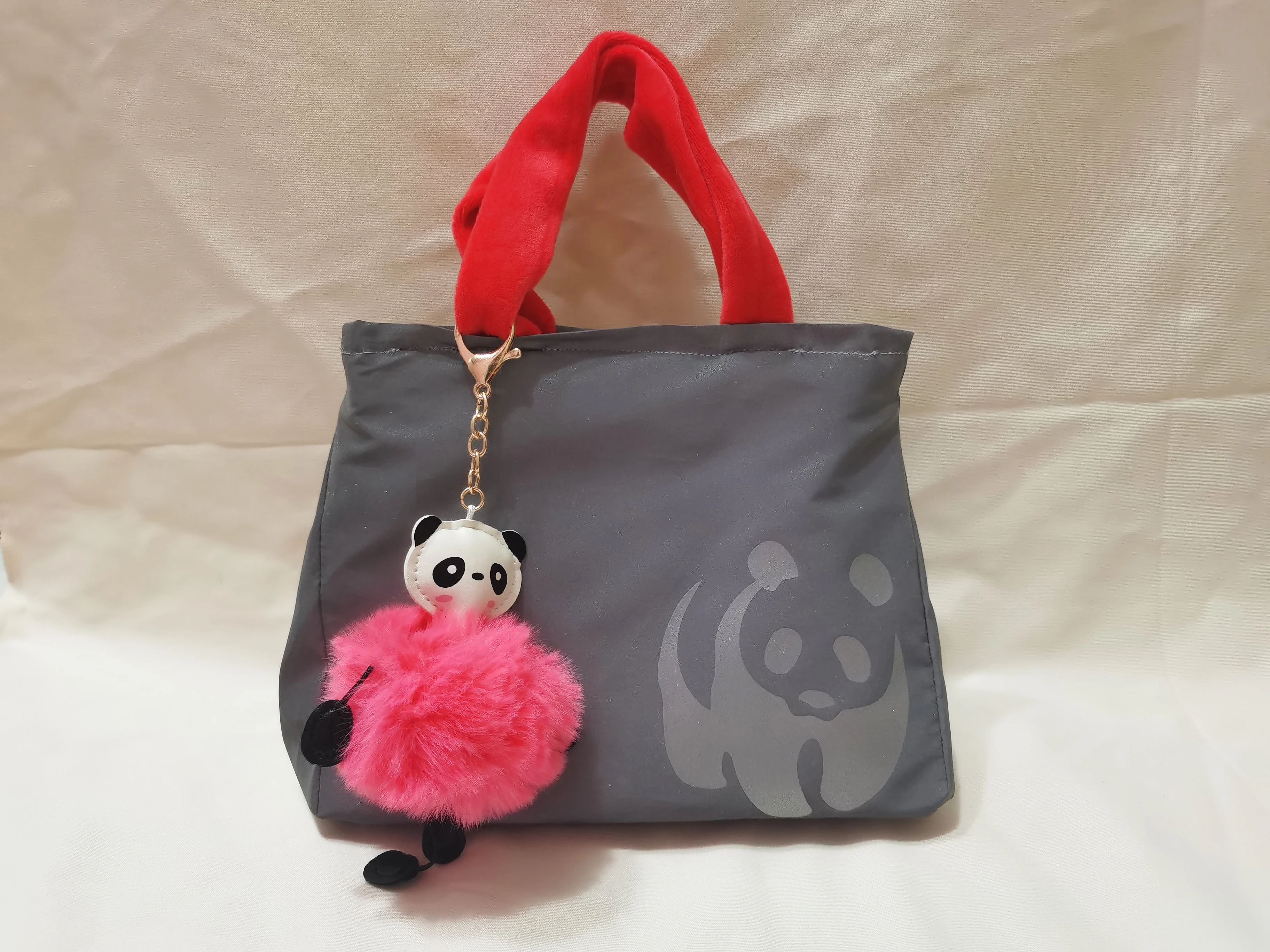 reflective-handbag-grey-new-fashion-waterproof-with-panda-printing-bag-for-night-walking-travel-custom-logo