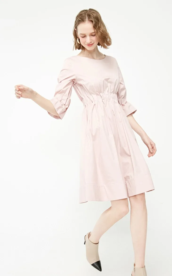 Однотонное платье Vero Moda из хлопка с эластичной талией | 31916Z512