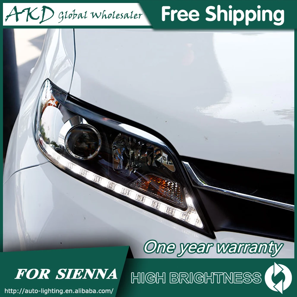 Headlights For Toyota Sienna 2011 2019 DRL Daytime Running Lights Head