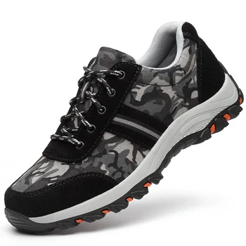 

Hard Safety Shoes Anti-smashing Anti-Piercing Steel Toe Cap Male seasonal Camouflage Breathable Insulated Safety Work Shoes