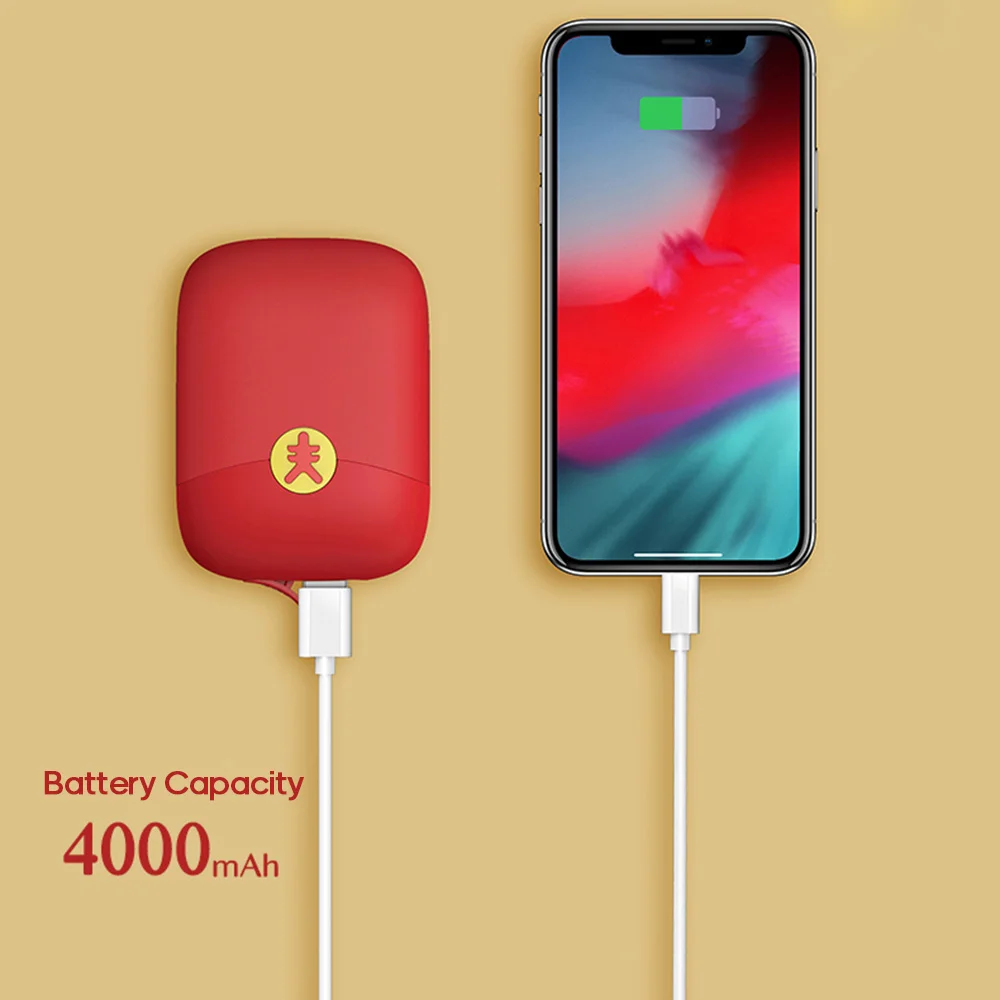 4000 мАч красный конверт USB Перезаряжаемый Электрический подогреватель для рук удобный мини карманный нагреватель продукт для дома