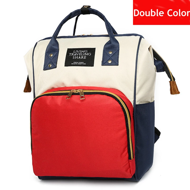 Double Color Fashion Mummy Diaper Bag Large Capacity Pregnant Women Travel Shopping Nursing Storage Bag for Baby Care Women's Fashion Bag - Цвет: Double Color