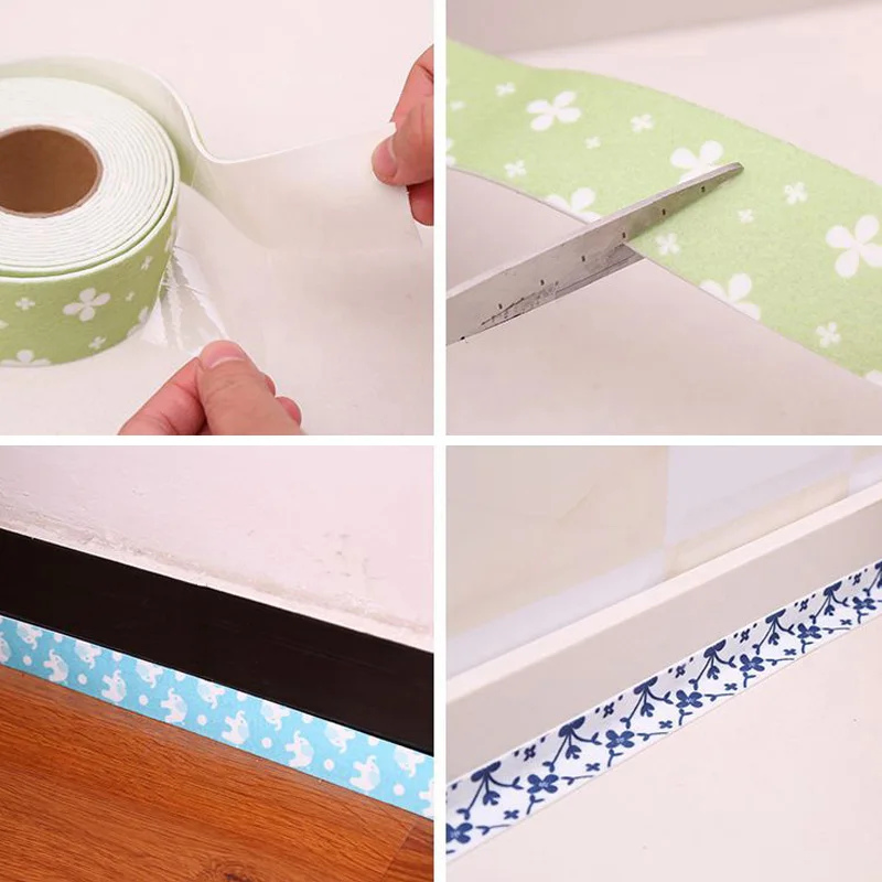 Self Adhesive Caulking Tape Sealing Strip Flexible Waterproof Water Kitchen Absorption Sticker For Bathroom Tub Sink Tape New