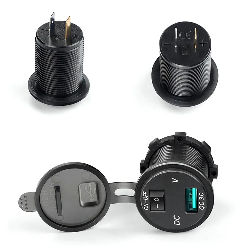 Универсальный 12 V-24 V зарядное устройство для мотоцикла 5V 3.1A QC 3,0 USB мотоцикла Лодка Автомобильный Зарядное устройство адаптер светодиодный вольтметр с блоком питания постоянного тока выключатель