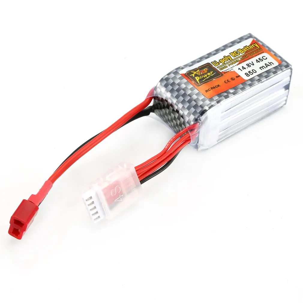 ZOP Мощность 850 мА/ч, 11,1 V/14,8 V 45C 3 S/4S Т-образный штекер перезаряжаемый lipo-аккумулятор Батарея для скоростного радиоуправляемого вертолета RC лодка
