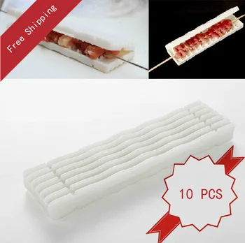 

10pcs Portable Kebab Maker Mini BBQ Skewer Machine Barbacoa Tool Quick Skewer Maker Household Party Outdoor Barbecue