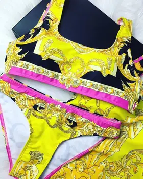 

Summer New Fashion Adult Women Female Two-Pieces Print Swimsuit Swimwear