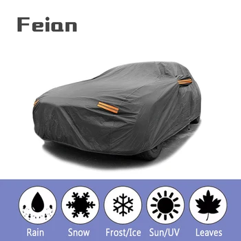 

Universal Black Breathable Waterproof Fabric Car Cover w Mirror Pocket Winter Snow Summer sun UV Full Car Protection COVERS