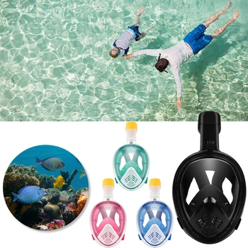 

Underwater Full Face Snorkel Scuba Mask Waterproof Anti Fog Diving Swimming Respiratory Children/Adult Training Dive Equipment