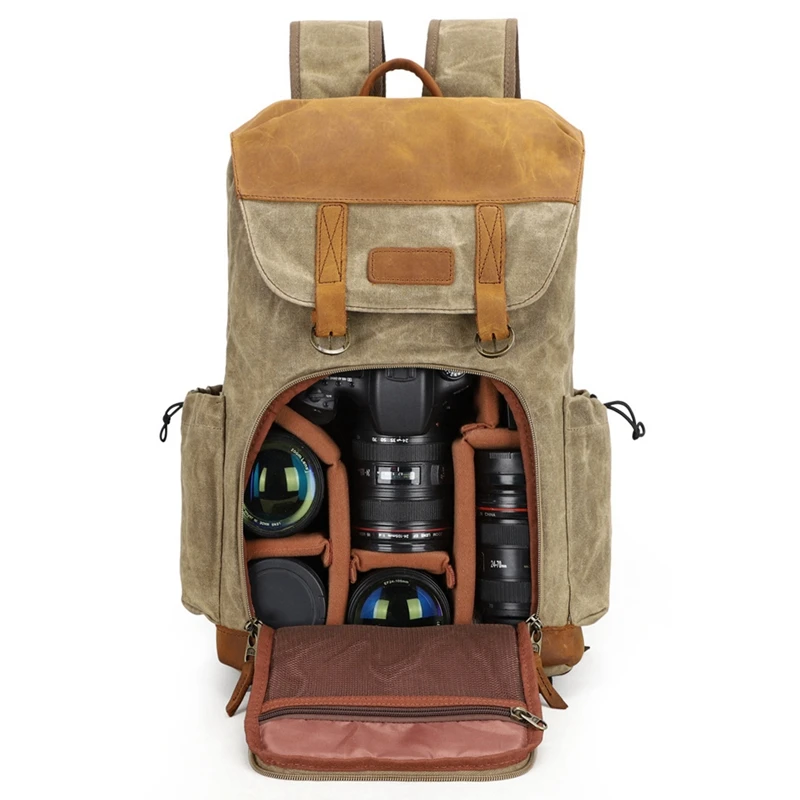 RISE-Многофункциональный батик холст рюкзак для камеры Dslr сумка для камеры наружная Водонепроницаемая Противоударная сумка для фотографии для Canon Nikon