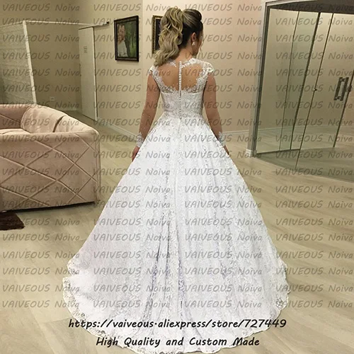 Vestido De Casamento сексуальное свадебное платье в стиле бохо Robe Mariage скромное кружевное свадебное платье с длинными рукавами es Vestido Noiva - Цвет: White Skin Color Net