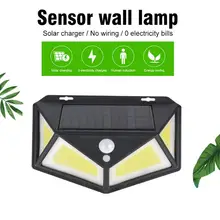 76 светодиодный солнечный светильник SMD2835 четырехсторонний светильник ing PIR датчик движения уличный светильник садовый забор настенный светильник светодиодный солнечный светильник водонепроницаемый