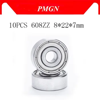 

High quality 10pcs ABEC-5 608ZZ Deep groove ball bearing 608 ball Bearing 608 2Z metal Sealed 608 608Z 608ZZ 8*22*7