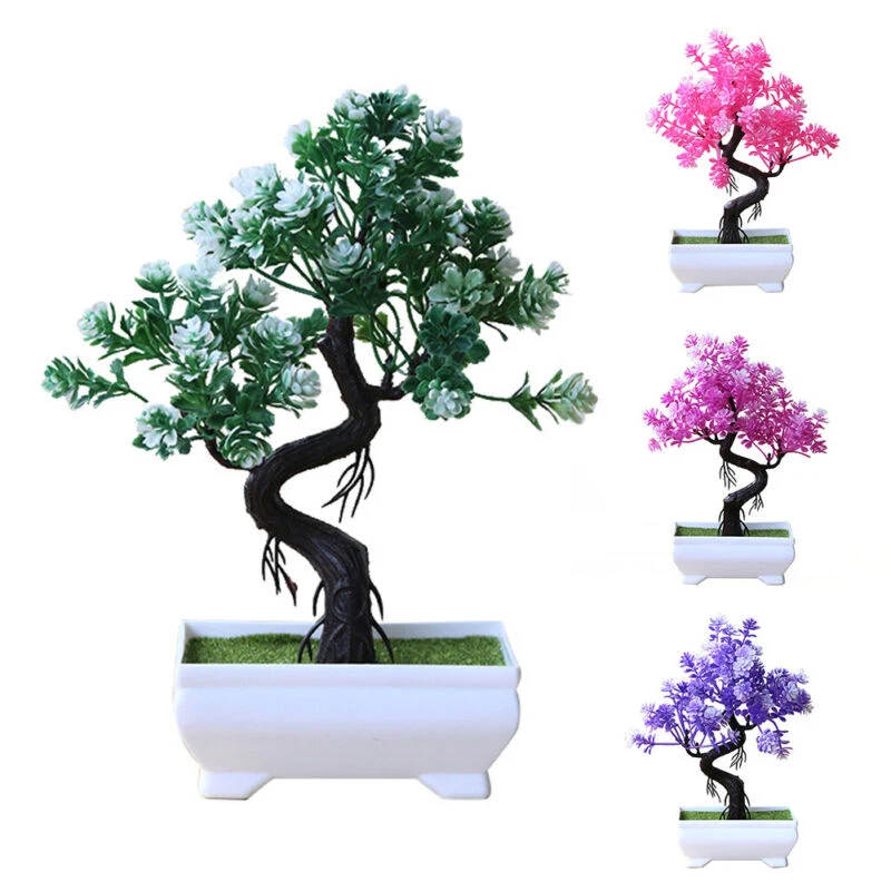 Housewarming Gift Artificial Pine Tree Bonsai Fake Potted Plant Home Decoration