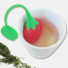 1 шт., аксессуары для чая с клубникой, заварочный фильтр из нержавеющей стали с шариковыми листьями для пивоварения, травяной фильтр для специй, кухонные инструменты