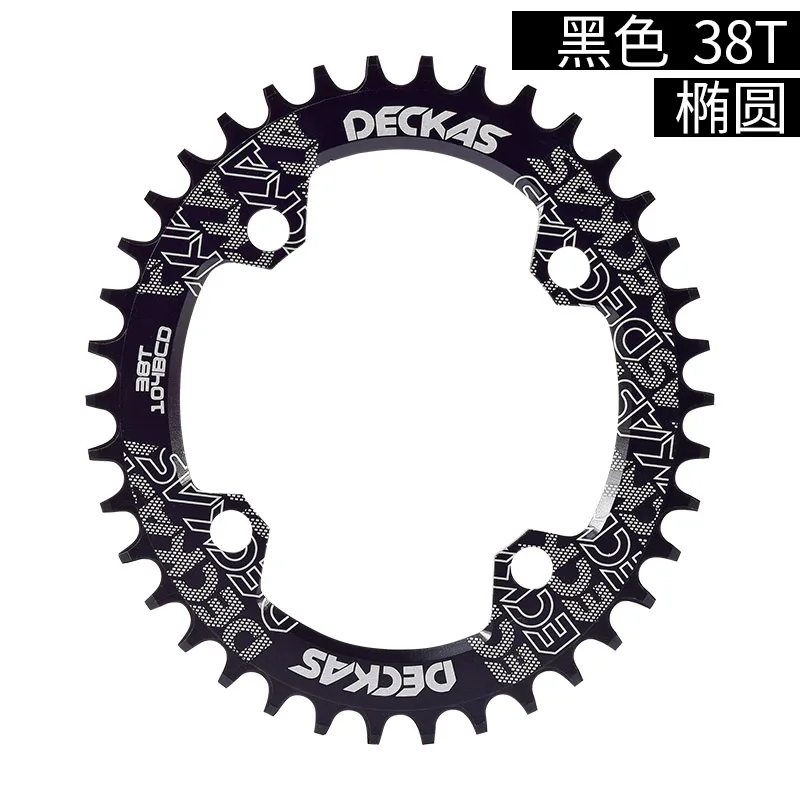 Deckas круглая форма узкая широкая 32 T/34 T/36 T 104BCD MTB цепь велосипедная Звездочка велосипед круг коленчатый набор одна пластина - Цвет: oval 38T black